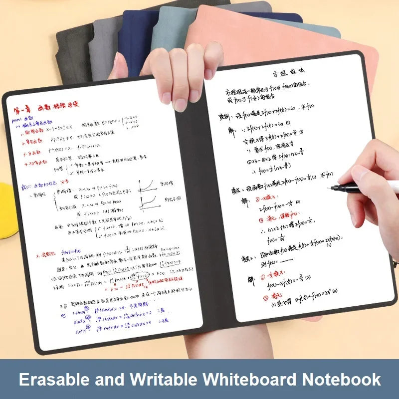 Office Supplies, Reusable Whiteboard Notebook Set with Pen, Eraser & Leather Wipe Cloth，Weekly Planner Notepad for Office Daily