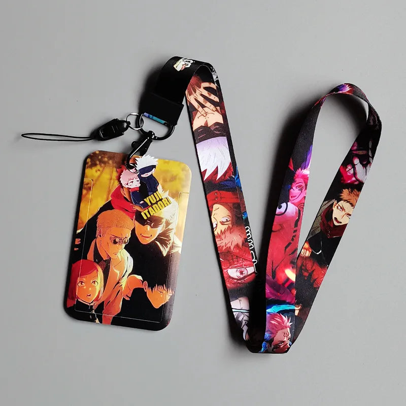 Japanese Anime Card Cases card Lanyard Key Lanyard Badge ID Cards Holders Neck Straps Keychains Itadori Yuji Gojo Satoru