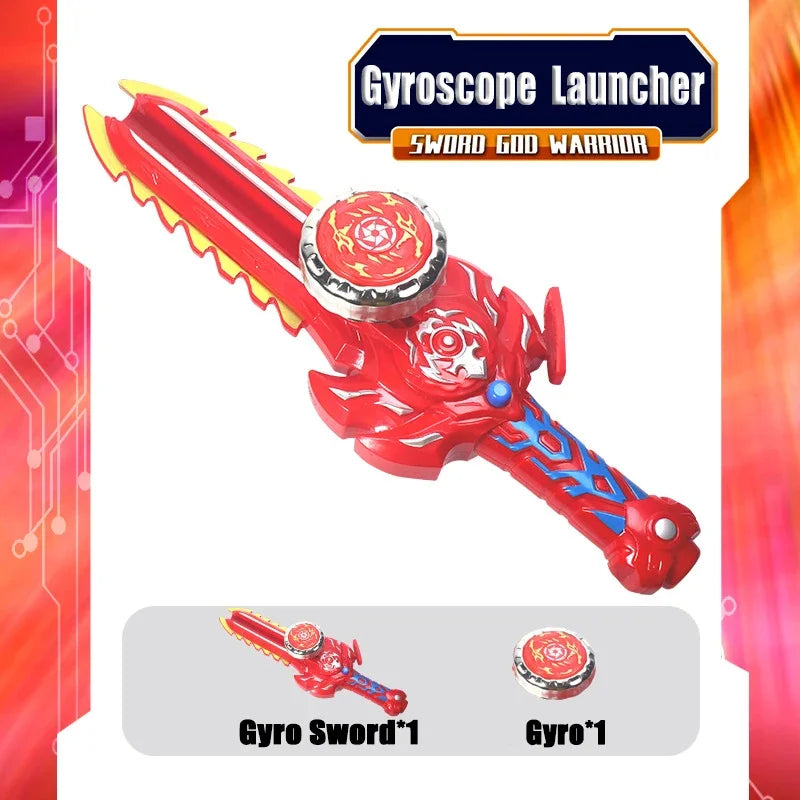Kids Battle Gyro Toy Set - Sword-Shaped Launcher Spinning Tops, Multiplayer Interactive Game, Cool Sword & Gyro Combo Toy