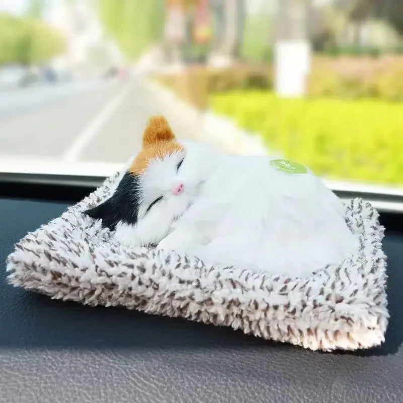 Simulated Cat Plush Toys for Kids Stuffed Animals Sleeping Cat with Touching Crying Sound Children Room Decoration Birthday Gift
