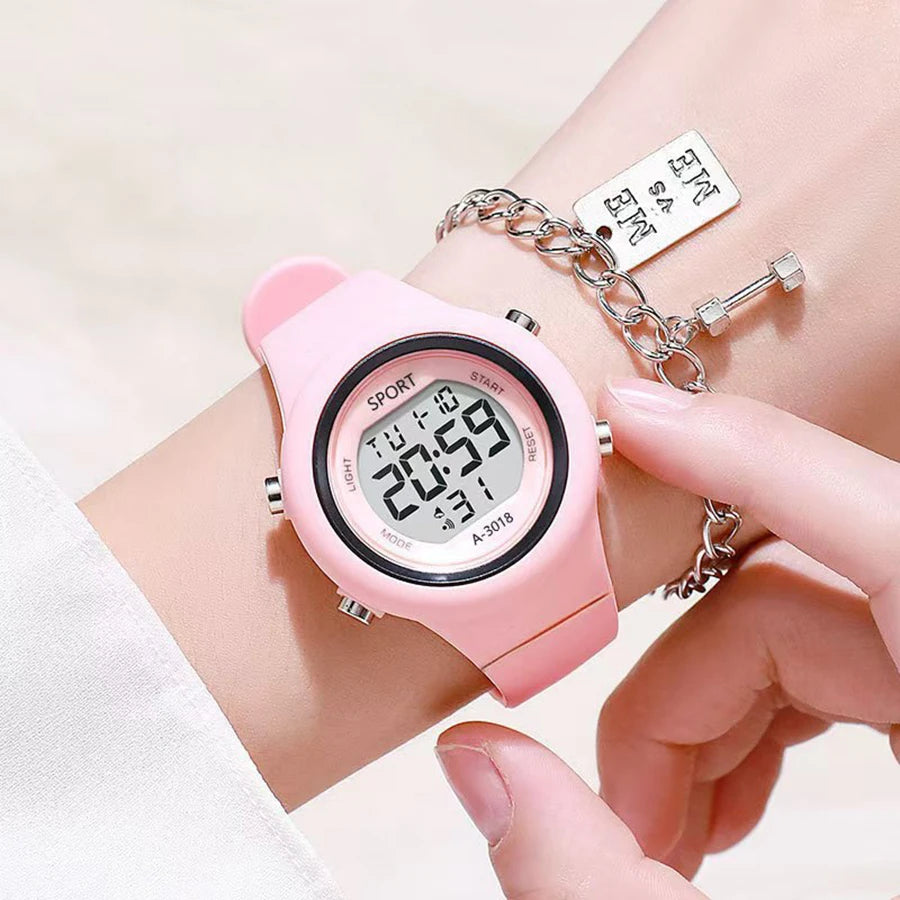 Kids Electronic Wristwatch Set LED Digital Sports Watch Waterproof Luminous Alarm Clock Fashion Clock for Boys Girls Students
