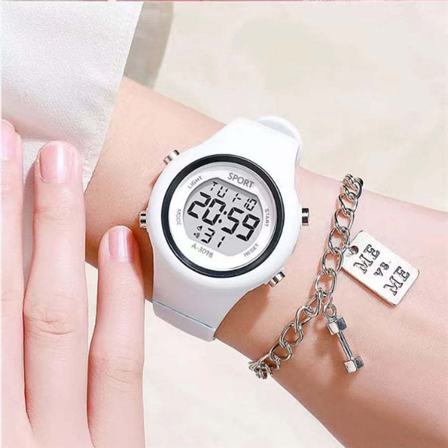 Kids Electronic Wristwatch Set LED Digital Sports Watch Waterproof Luminous Alarm Clock Fashion Clock for Boys Girls Students