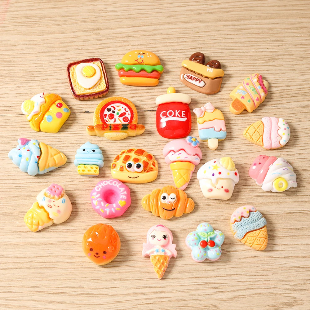 Tusember Mix Charms Resin Simulation Food Fruit Flat Backs Charms for Earrings Necklace Pendant DIY Making Accessories