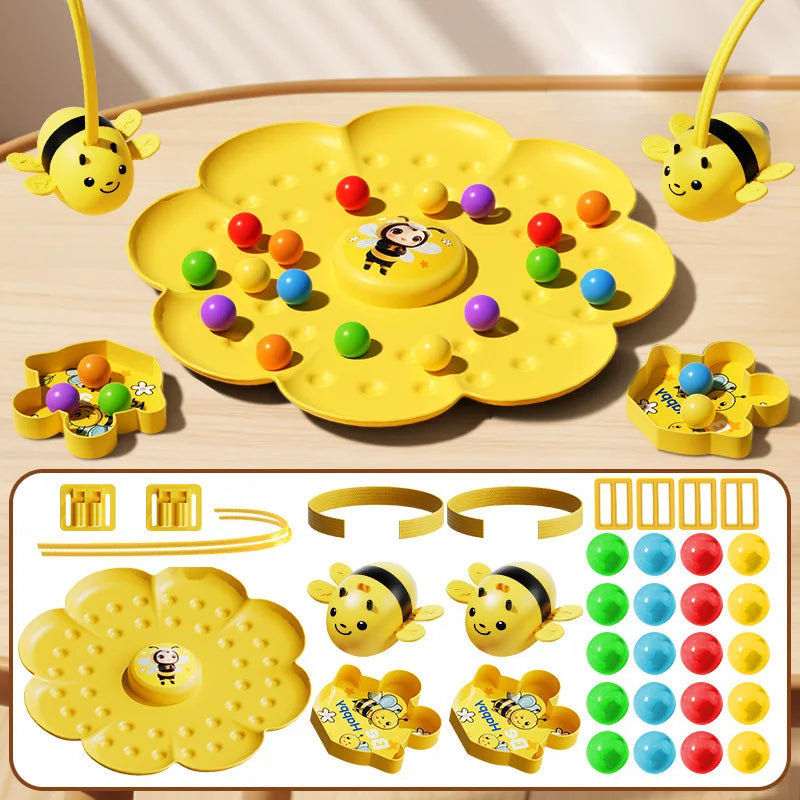 Kids Bee Magnetic Bead Toys Parent Child Interactive Board Game Fun Toys for Boys Girls Party Bee Hooking Toys Christmas Gifts