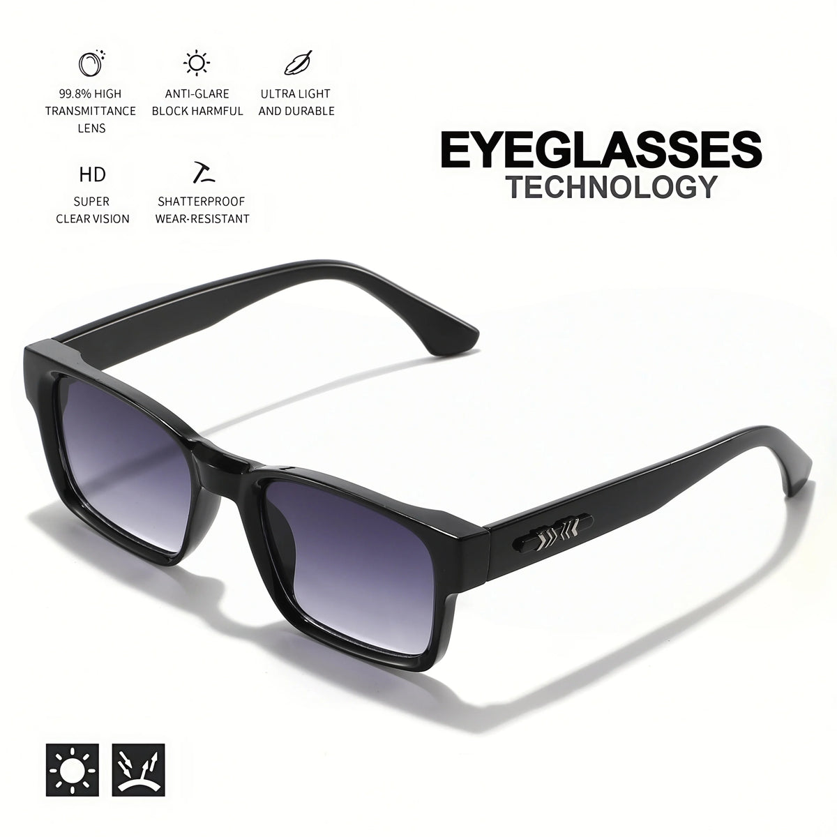 Retro Punk Fashion Sunglasses - Square Protective Frame, UV400 Unisex for Outdoor Adventures & Casual Style