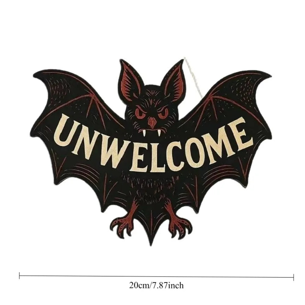1Pcs Wooden Halloween Theme Bat Pendant Halloween Halloween Day of The Dead Party Wall Door Party Scene Layout Decoration Props