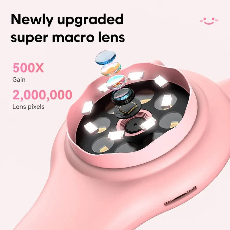 Kids Microscope Portable Handheld Magnifying Digital Microscope for Children Educational Science Toys Christmas Birthday Gifts