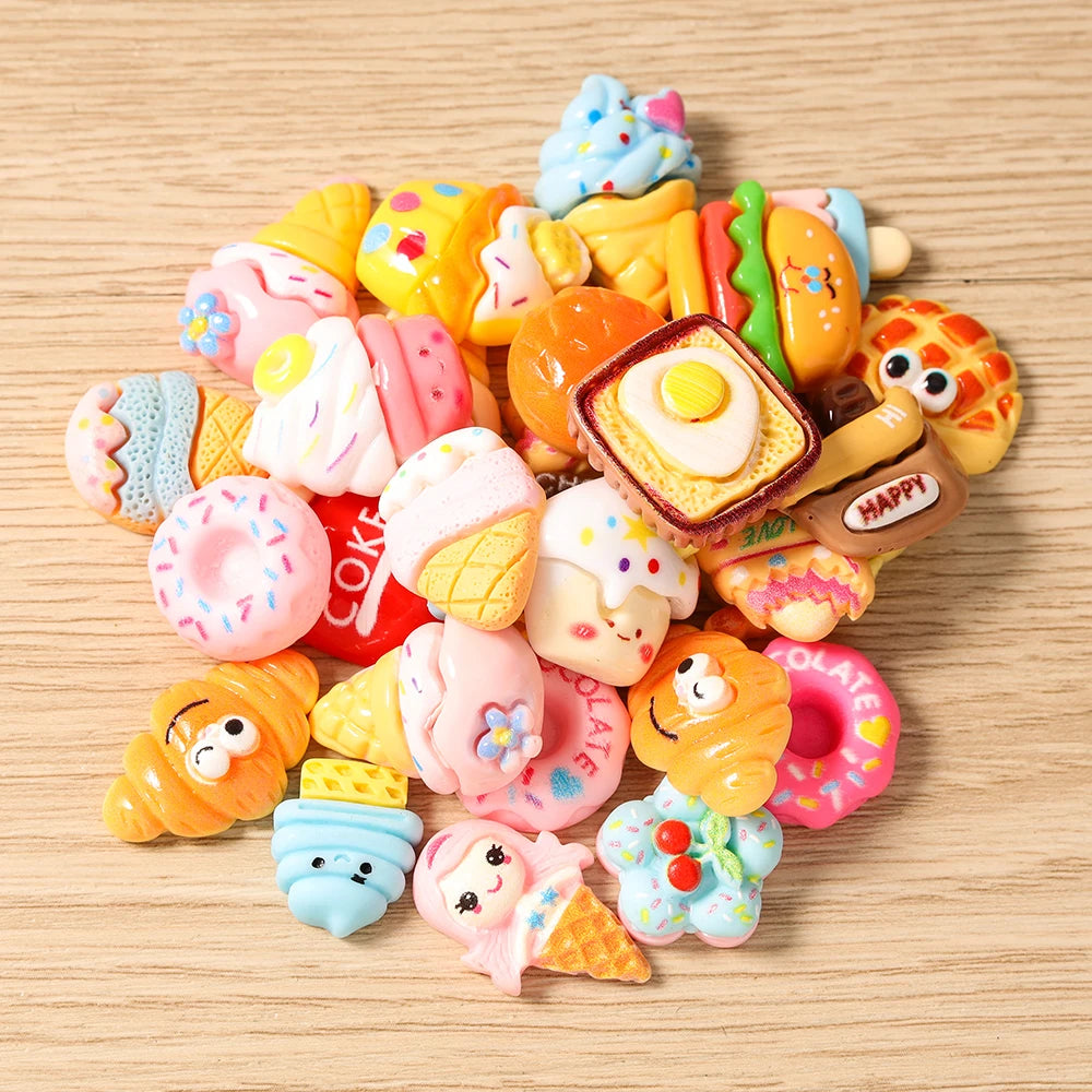 Tusember Mix Charms Resin Simulation Food Fruit Flat Backs Charms for Earrings Necklace Pendant DIY Making Accessories
