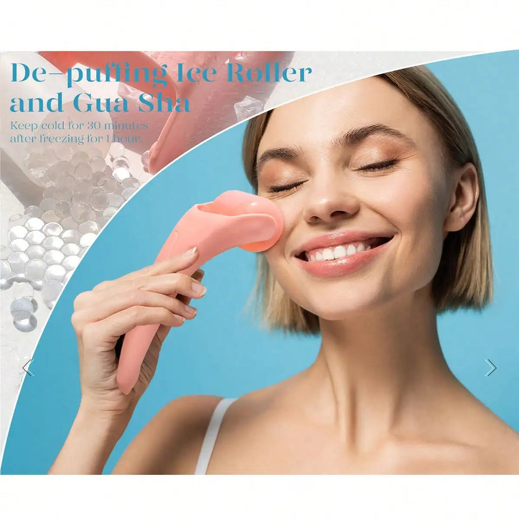 1 Ice Roller Massage Device - Facial Ice Head Roller - Beauty Ice Pack Beauty Tool