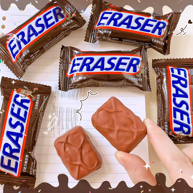novel school items back to school equipment office supplies chocolate Erasers Rubber  Kawaii stationery supplies cute stuff