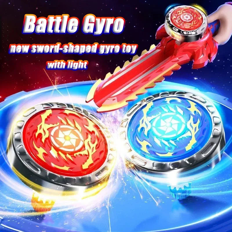 Kids Battle Gyro Toy Set - Sword-Shaped Launcher Spinning Tops, Multiplayer Interactive Game, Cool Sword & Gyro Combo Toy