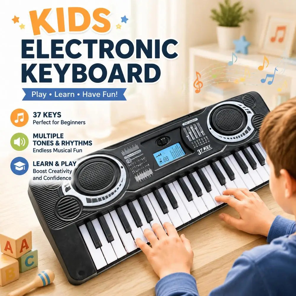 37 Keys Kids Electronic Keyboard Portable Musical Instrument Toy Multi Rhythms Electronic Piano For Toddler Beginners