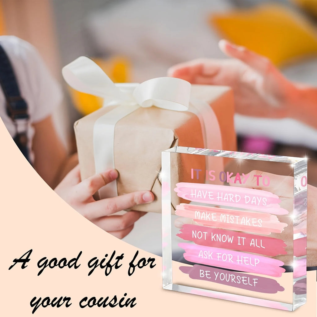 Mental Health Decor - Pink Office Decor Ornamenta Teacher Desk L- Inspirational Gifts for Women - Mental Health Present