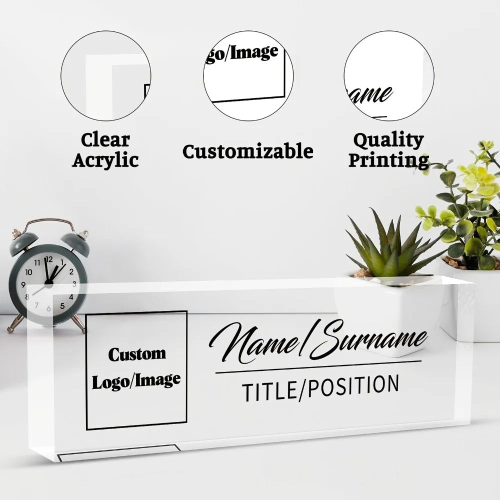Custom Text/Logo Office Desk Decor, Ideal Gift for Coworkers, Nurses & Teachers, Employee Appreciation & Office Accessories