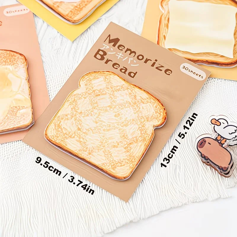 4 Sets of Toasted Sticky Notes, Tear-Off Office Memo Paper, Index of Student Study Office Notes