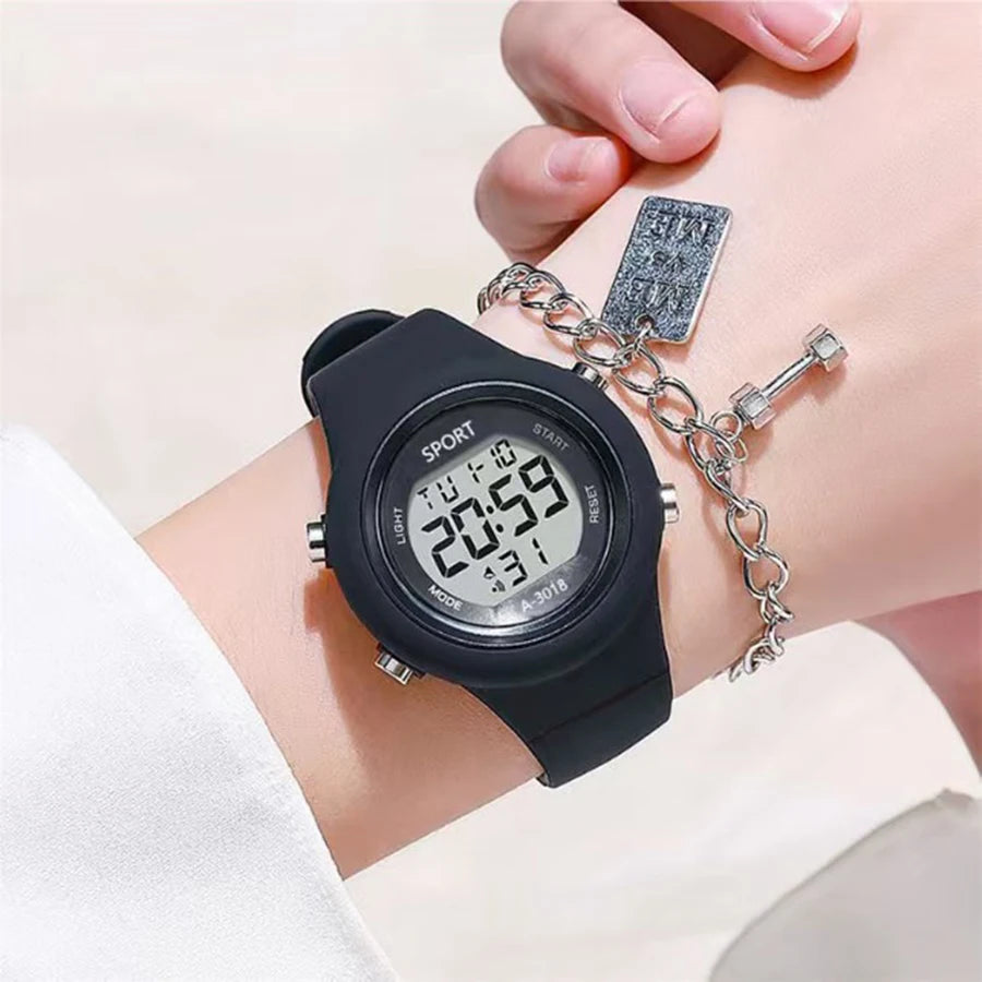 Kids Electronic Wristwatch Set LED Digital Sports Watch Waterproof Luminous Alarm Clock Fashion Clock for Boys Girls Students