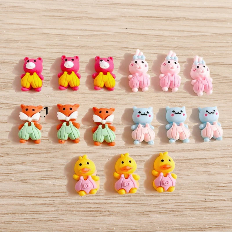 Tusember Mix Charms Resin Candy Color Animals Food Fruit Flat Backs Charms for Earrings Necklace Pendant DIY Making Accessories