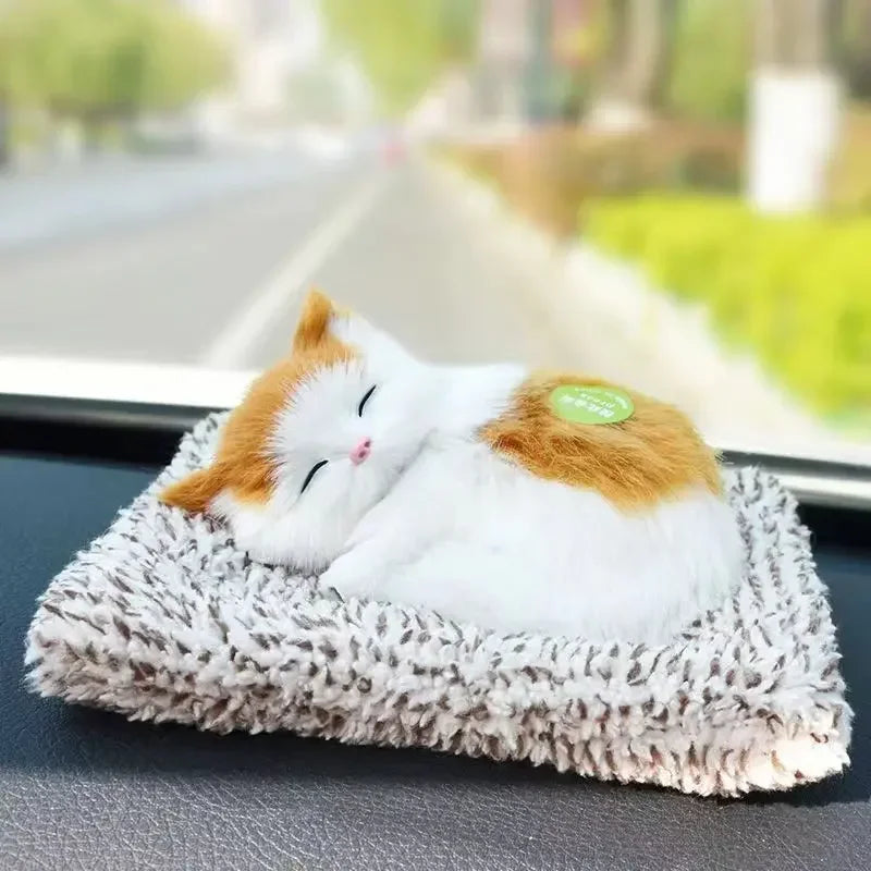Simulated Cat Plush Toys for Kids Stuffed Animals Sleeping Cat with Touching Crying Sound Children Room Decoration Birthday Gift