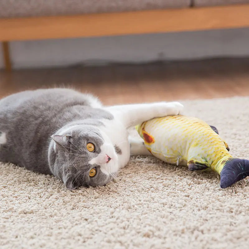 Pet Cat Favor Fish Toy Stuffed Fish Shape Cat Scratch Board Scratching Post Plush Toys For Cat Pet Toy Pet Products Supplies