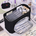 Student Oxford Cloth Double-layer Pencil Case Large Capacity Office Desktop Pencil Storage Box Stationery Organizer Oxford Bag