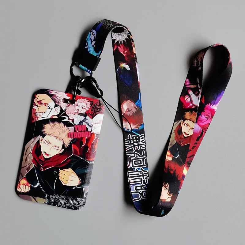 Japanese Anime Card Cases card Lanyard Key Lanyard Badge ID Cards Holders Neck Straps Keychains Itadori Yuji Gojo Satoru