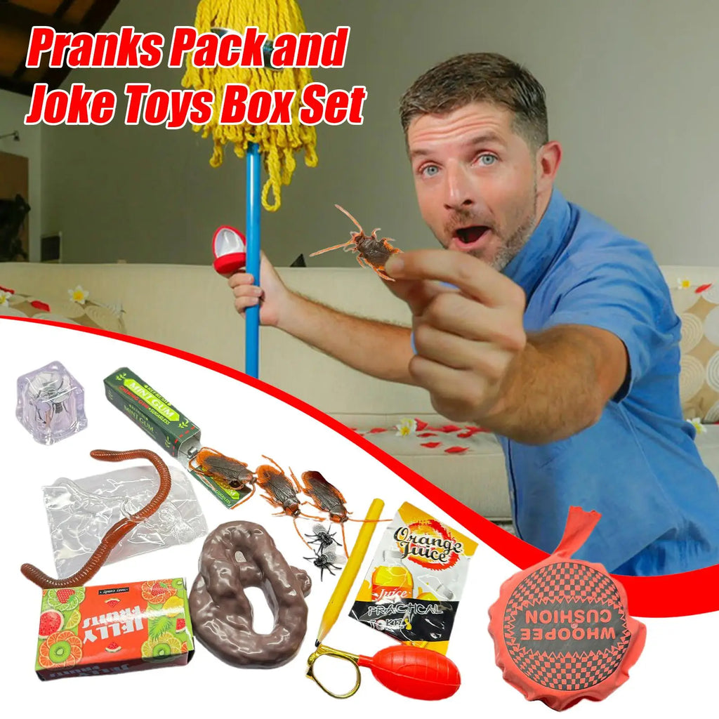 Joke Toy Kit April Fools Kids Prank Gadgets Box Realistic Cool Funny Stuff Parties Favors Festival Fun Surprises for Daily Life