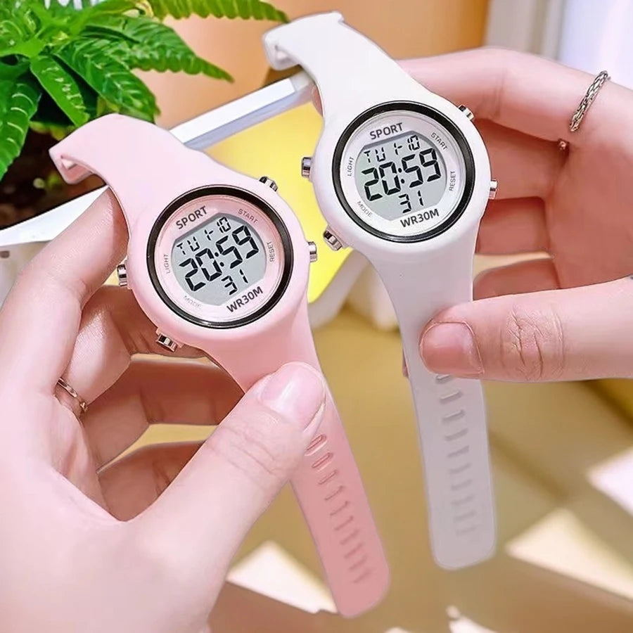 Kids Electronic Wristwatch Set LED Digital Sports Watch Waterproof Luminous Alarm Clock Fashion Clock for Boys Girls Students