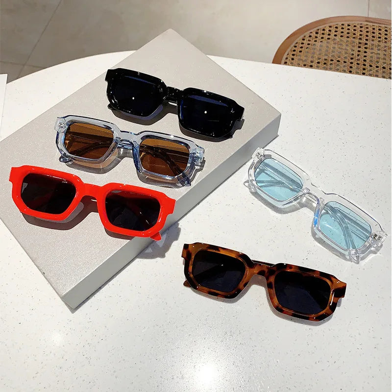 Men Women Vintage Sunglasses Rectangle pc Frame Sunglasses Fashion Retro Sun Glasses Luxury Brand Design Shades Eyewear Goggles