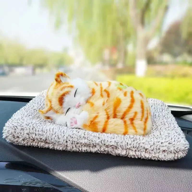 Simulated Cat Plush Toys for Kids Stuffed Animals Sleeping Cat with Touching Crying Sound Children Room Decoration Birthday Gift