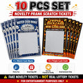 Prank Scratch Off Tickets 10 Pack, Fake Lottery Cards with 2 Designs, Match Cash Mania & Triple Luck Cash,Entertainment Only