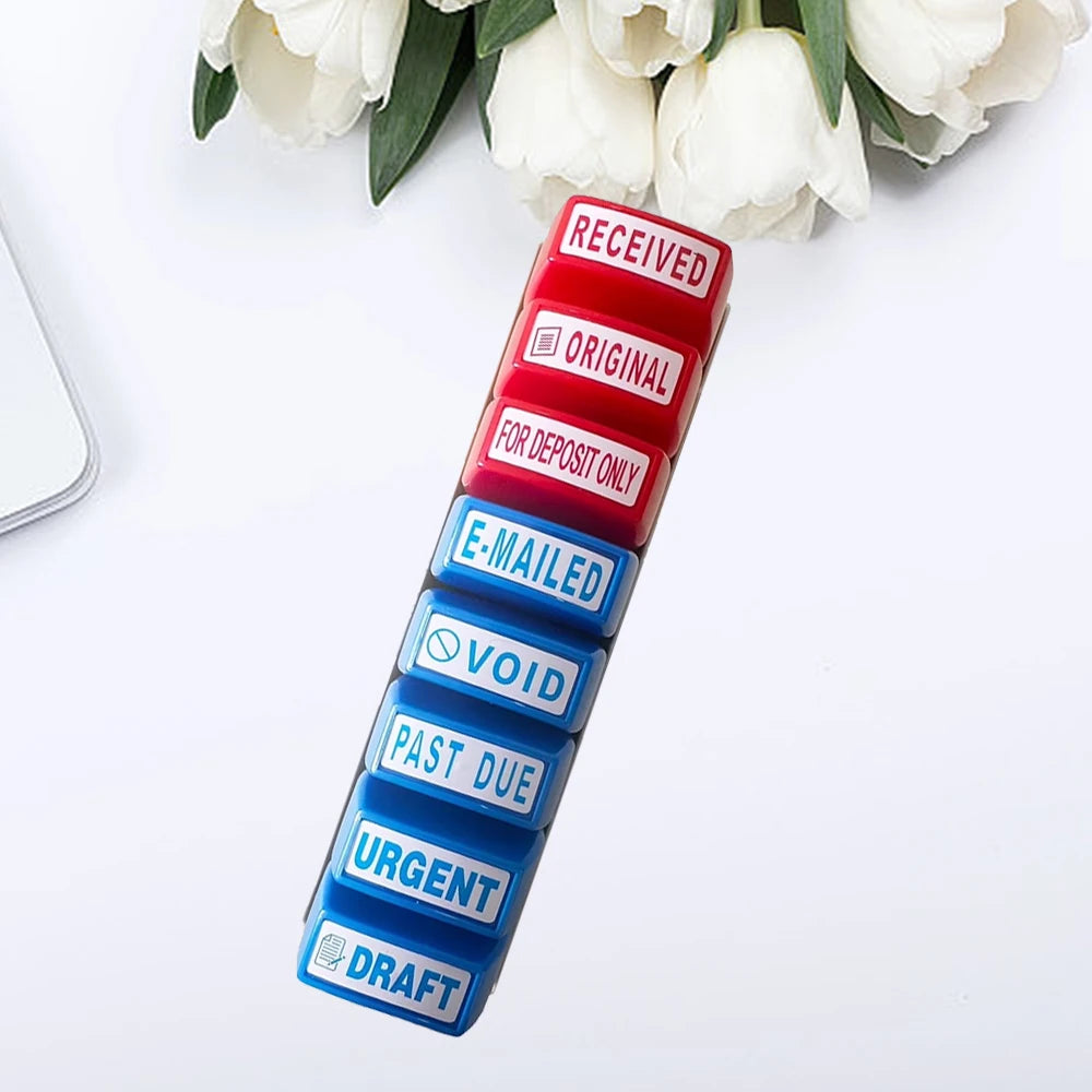 Office Stamp Set, includes 8 stamps for Approve, Paid, Completed, Copy, Fax, Scanned, Business Stamps, Information & Accounting