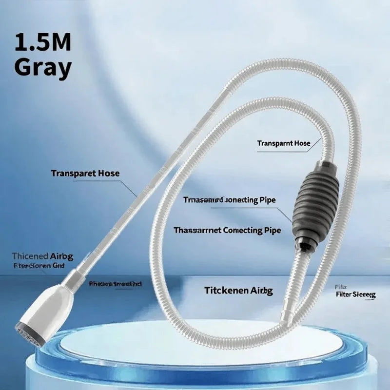 Aquarium Siphon Vacuum Cleaner Tool Set for Large Fish Tank Gravel/Sand Cleaning Water Change with Extension Tube, Fast and Easy