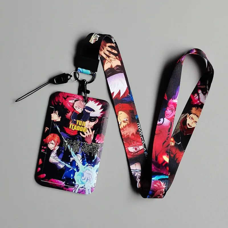 Japanese Anime Card Cases card Lanyard Key Lanyard Badge ID Cards Holders Neck Straps Keychains Itadori Yuji Gojo Satoru