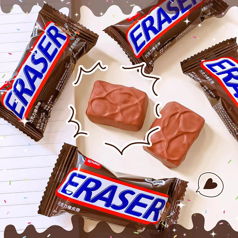 novel school items back to school equipment office supplies chocolate Erasers Rubber  Kawaii stationery supplies cute stuff