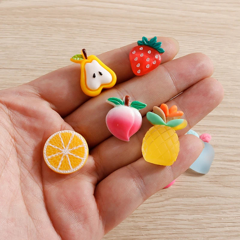 Tusember Mix Charms Resin Candy Color Animals Food Fruit Flat Backs Charms for Earrings Necklace Pendant DIY Making Accessories
