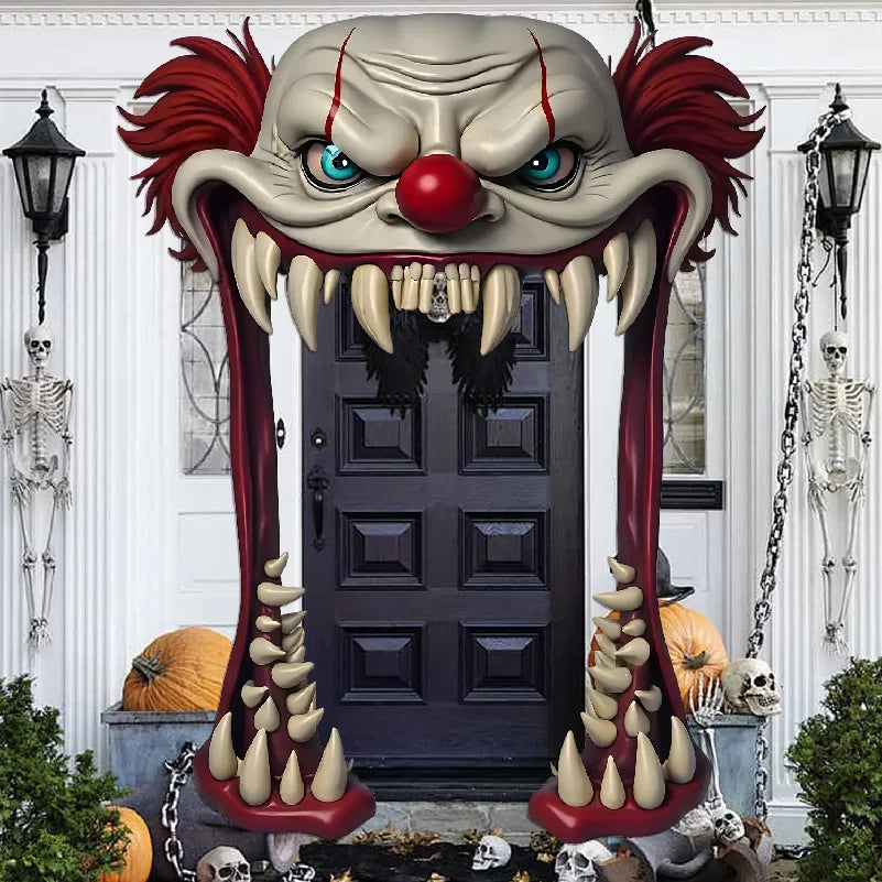 Halloween Scary Clown Hanging Flag Themed Cutting Scene Decoration Props Unique Home Garden Decor for Halloween