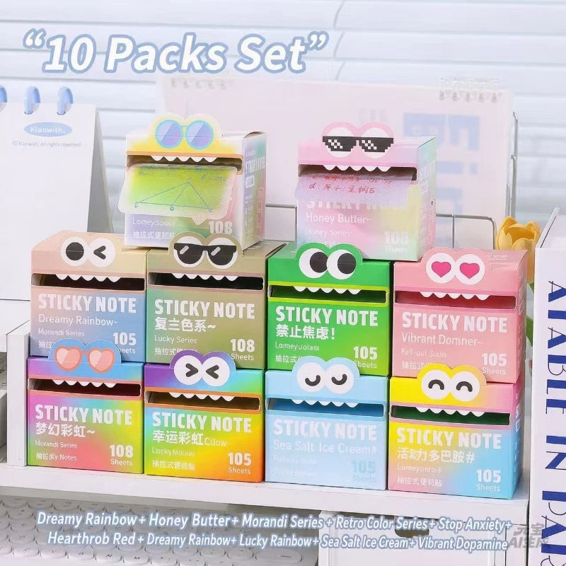 Office School Supplies Notes Student Children Cute Pearlescent Transparent Functional Stickers Gift Wholesale Lovely Memo Pad