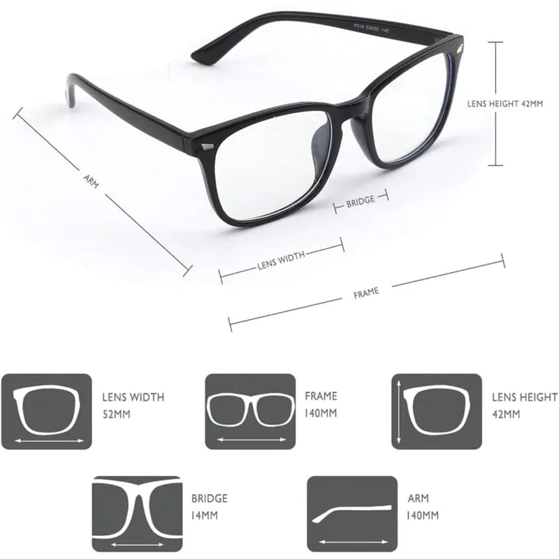 New Trending Blue Light Blocking Men's Glasses Gaming PC Matte Black Anti Ray Eyeglasses Women Transparent Fashion Eyewear
