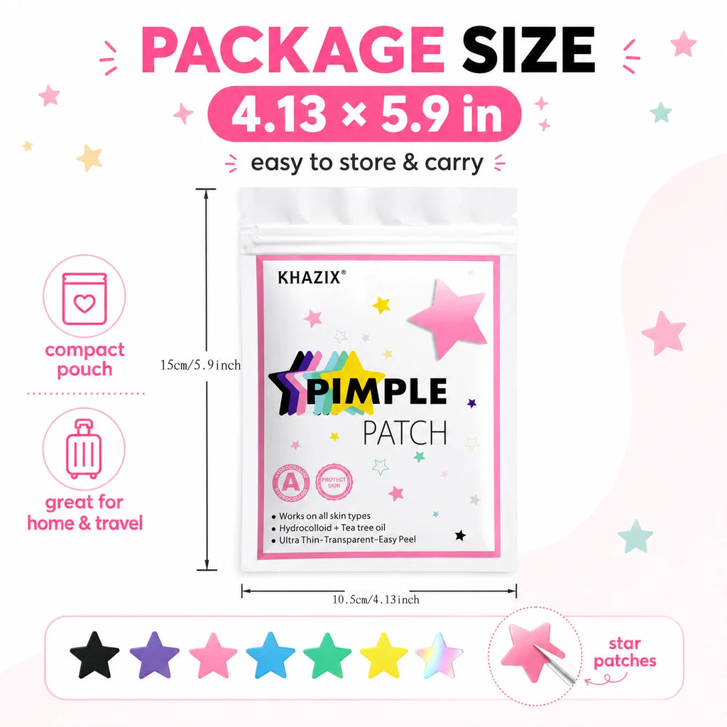 Star Pimple Patches for Face, Colorful Acne Spot Stickers for Blemishes and Pimple Marks, Unisex