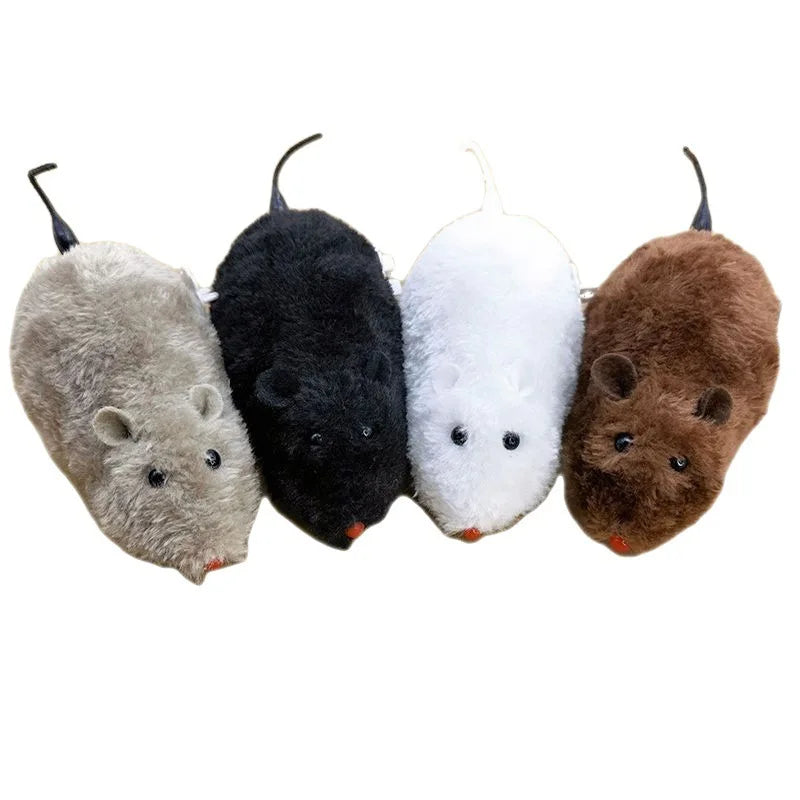 Pet Motor Fun and Interactive Plush Wind-Up Mouse Toy for Cat Toys Dog and Mechanical Moving Animal Toy for Playtime and Pranks