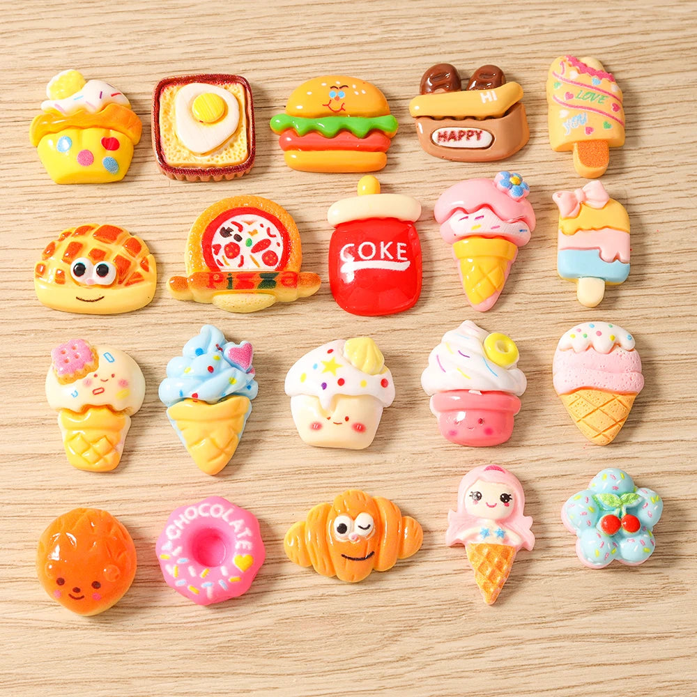 Tusember Mix Charms Resin Simulation Food Fruit Flat Backs Charms for Earrings Necklace Pendant DIY Making Accessories