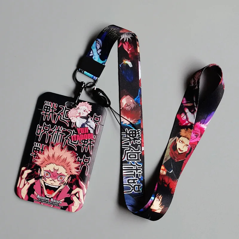 Japanese Anime Card Cases card Lanyard Key Lanyard Badge ID Cards Holders Neck Straps Keychains Itadori Yuji Gojo Satoru