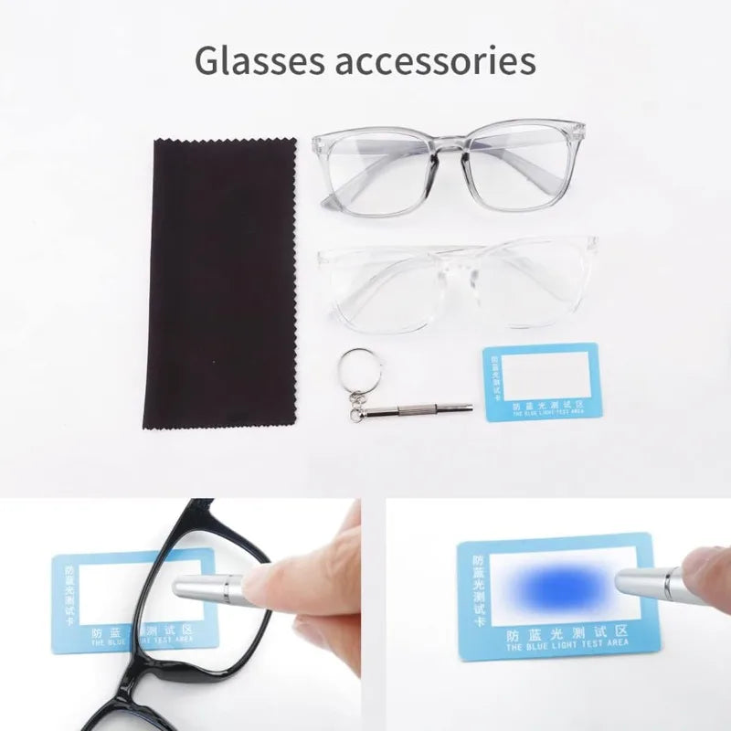 New Trending Blue Light Blocking Men's Glasses Gaming PC Matte Black Anti Ray Eyeglasses Women Transparent Fashion Eyewear
