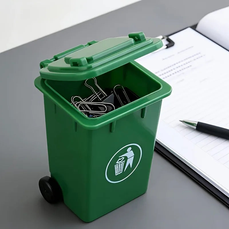 2 mini Green desktop Storage Buckets, Small Object Organizer, Office Storage Basket, Paper Clips and Small Desk Accessories