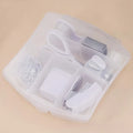8PCS portable office school mini stationery gift box, including puncher, stapler, small tape, pencil case, scissors, 500 staples