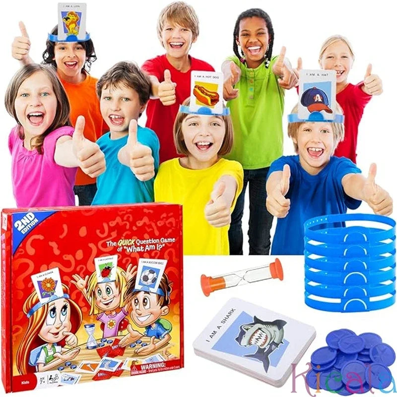 Kids Funny Cards Board Game Toy Family Party Game Guess Who I Am Game Parent-Child Interactive Educational Toy Gift for Boy Girl