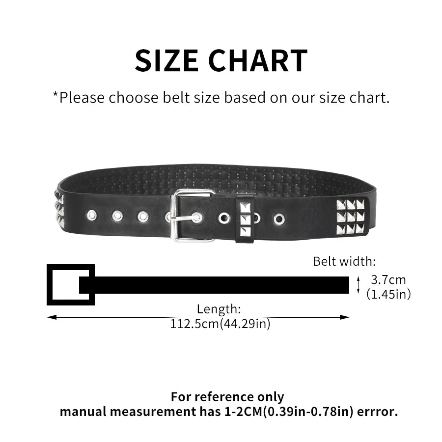 Trend Rivet Belt Heavy Metal Belt Men Women Punk Nightclub Rock Style Belt Jeans Belt Y2K Belt Fashion Decoration Women' Belt