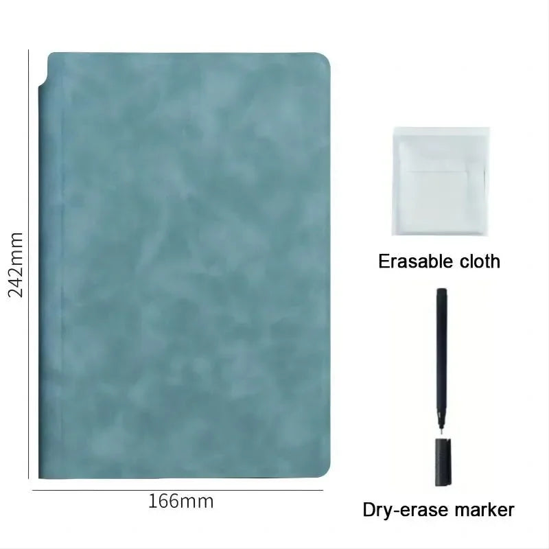 Office Supplies, Reusable Whiteboard Notebook Set with Pen, Eraser & Leather Wipe Cloth，Weekly Planner Notepad for Office Daily