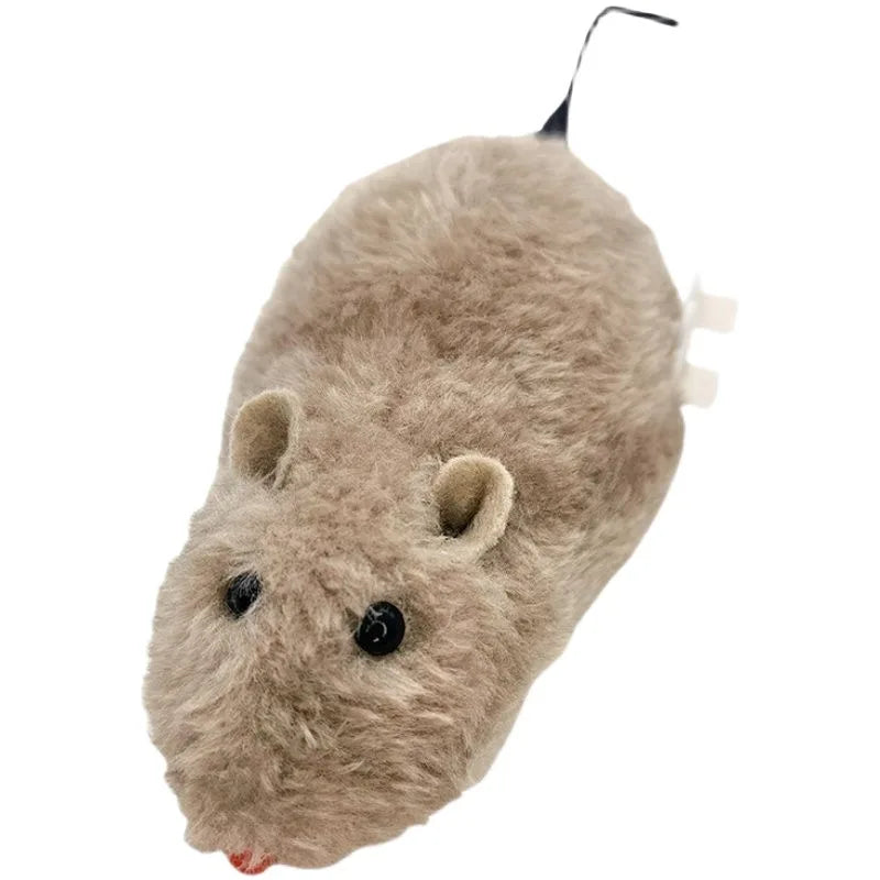 Pet Motor Fun and Interactive Plush Wind-Up Mouse Toy for Cat Toys Dog and Mechanical Moving Animal Toy for Playtime and Pranks