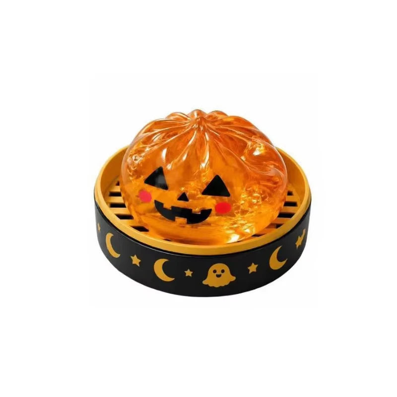 12 Styles Halloween Mystery Blink Box Squishy Toy Glitter Pumpkin Eyeball Skull Bun Squeeze Fidget Toy Soft Stretchy ASMR
